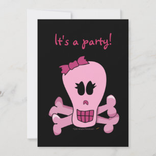 Pink Girly Skull mit Bow-Party Einladungen