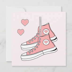 Pink Girly Sneakers Feiertagskarte