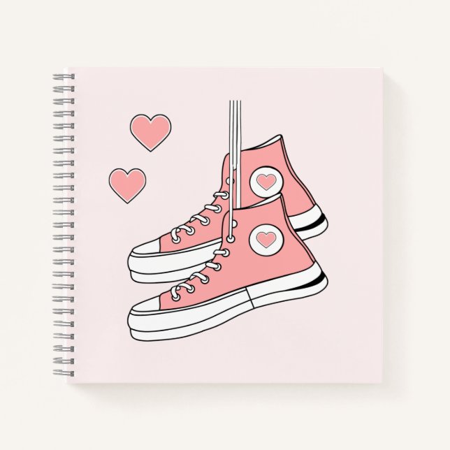 Pink Girly Sneakers Notizbuch (Vorderseite)