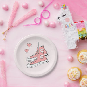 Pink Girly Sneakers Pappteller