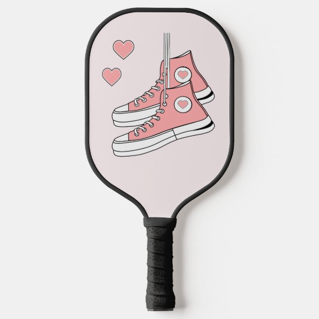 Pink Girly Sneakers Pickleball Schläger (Vorderseite)