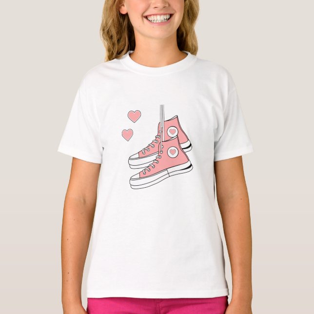Pink Girly Sneakers T-Shirt (Vorderseite)