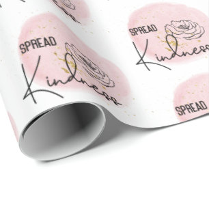 Pink Girly Spread Kindness Geschenkpapier
