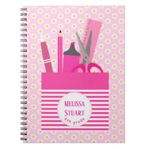 Pink Girly Stationeries Spiral Foto Notebook Notizblock