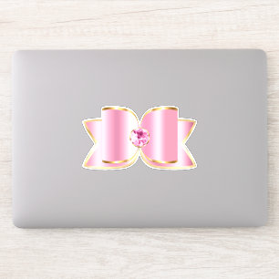Pink Glam Bow mit Center Gemstone Aufkleber