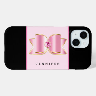 Pink Glam Bow mit Center Gemstone Case-Mate iPhone Hülle