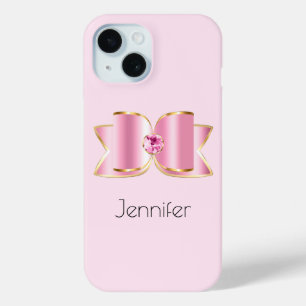 Pink Glam Bow mit Center Gemstone Case-Mate iPhone Hülle
