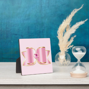 Pink Glam Bow mit Center Gemstone Fotoplatte