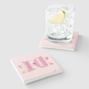 Pink Glam Bow mit Center Gemstone Steinuntersetzer