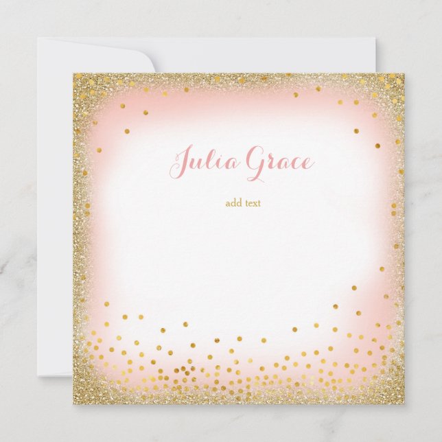 Pink Glam Den Text hinzufügen (Vorderseite)