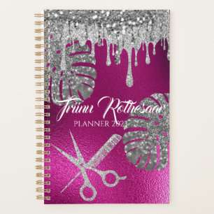 Pink Glam Glitzer Hair Salon Planner Planer