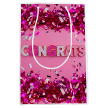 Pink Glam Glückwunschs Geschenktasche