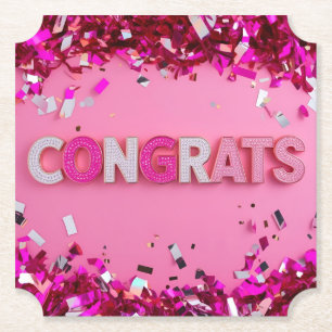 Pink Glam "Glückwunschs" Untersetzer