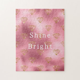 Pink Glam Gold Diamonds Puzzle