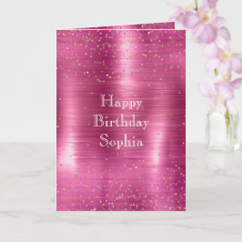 Pink Glam Gold Sparkle Confetti Geburtstag Karte