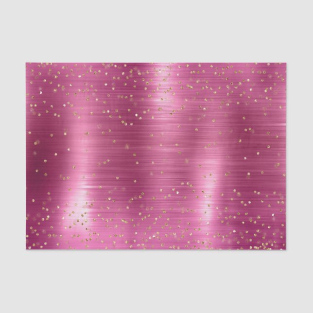 Pink Glam Gold Sparkle Confetti Kinderdusche Seidenpapier (Vorderseite)