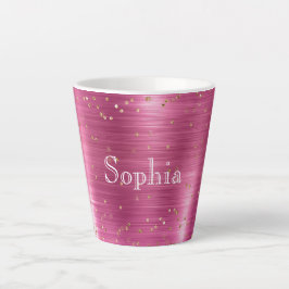 Pink Glam Gold Sparkle Confetti Personalisiert Milchtasse