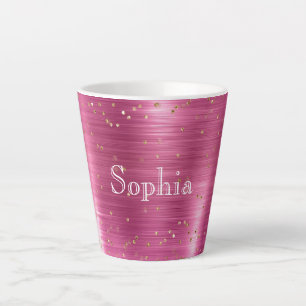 Pink Glam Gold Sparkle Confetti Personalisiert Milchtasse