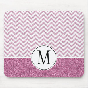 Pink Glam Imitate Glitzer Zickzack Mousepad