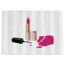 Pink Glam Lipstick & Nail Polnische Schönheit Them Große Geschenktüte