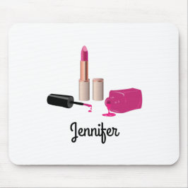 Pink Glam Lipstick & Nail Polnische Schönheit Them Mousepad