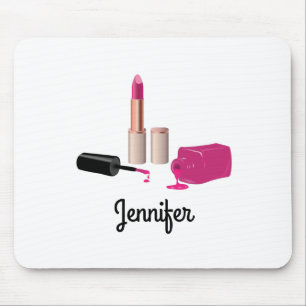 Pink Glam Lipstick & Nail Polnische Schönheit Them Mousepad