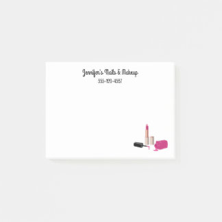 Pink Glam Lipstick & Nail Polnische Schönheit Them Post-it Klebezettel