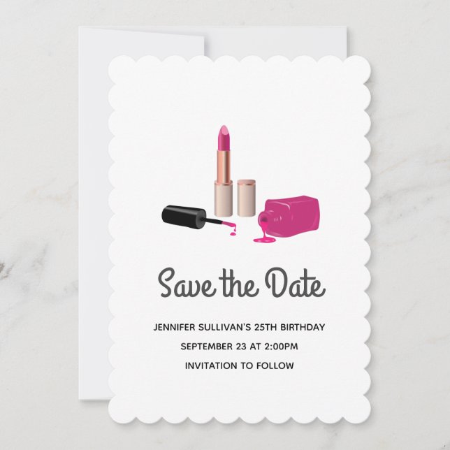 Pink Glam Lipstick & Nail Polnische Schönheit Them Save The Date (Vorderseite)