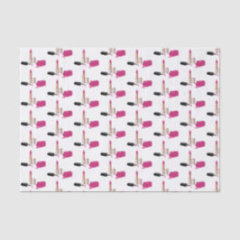 Pink Glam Lipstick & Nail Polnisches Schönheitsmus Seidenpapier