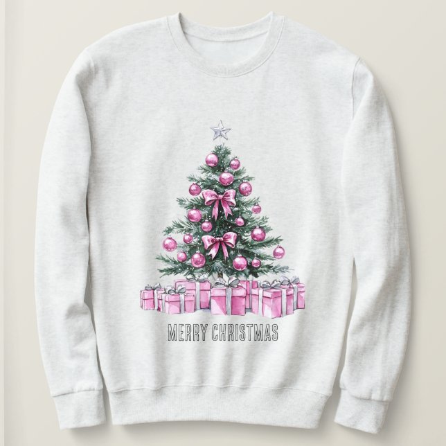 Pink Glam Ornamente Weihnachtsbaum & Geschenke Sweatshirt (Design vorne)