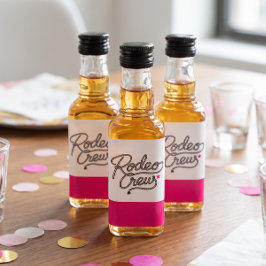 Pink Glam Rodeo Crew Western Junggesellinnenabschi Alkoholflaschenetikett