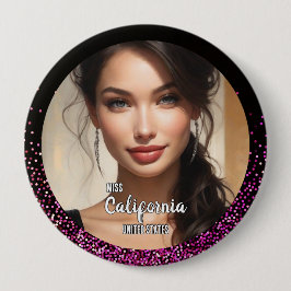 Pink Glam Schönheitswettbewerb Button - Helles Fun
