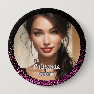 Pink Glam Schönheitswettbewerb Button - Helles Fun