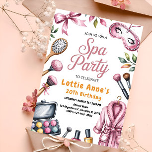 Pink Glam Spa Party Einladung