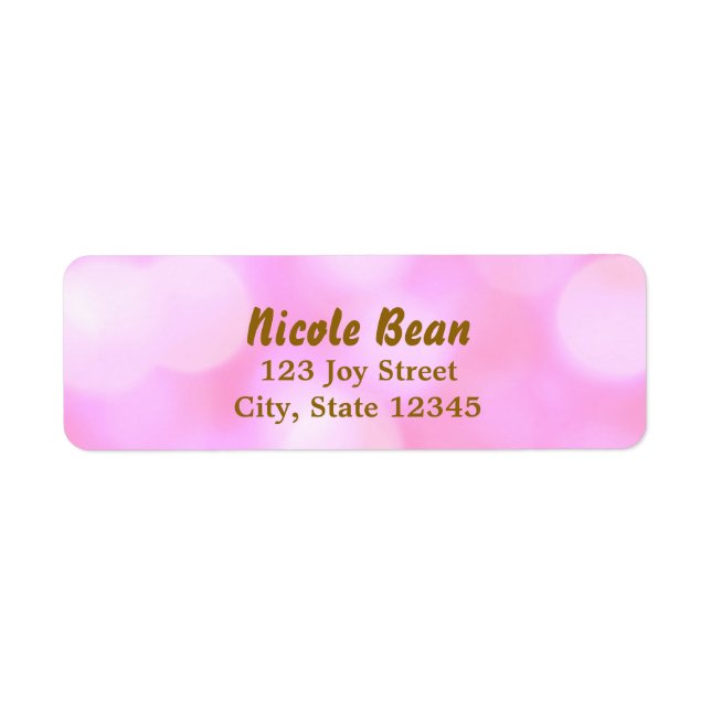 Pink Glamour Lights Bokeh Chic Address Labels (Vorne)