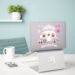 Pink Glamping Queen Sticker Set