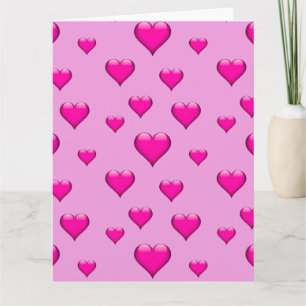 Pink Glass Heart gepolstert Vertikal anpassbar Karte