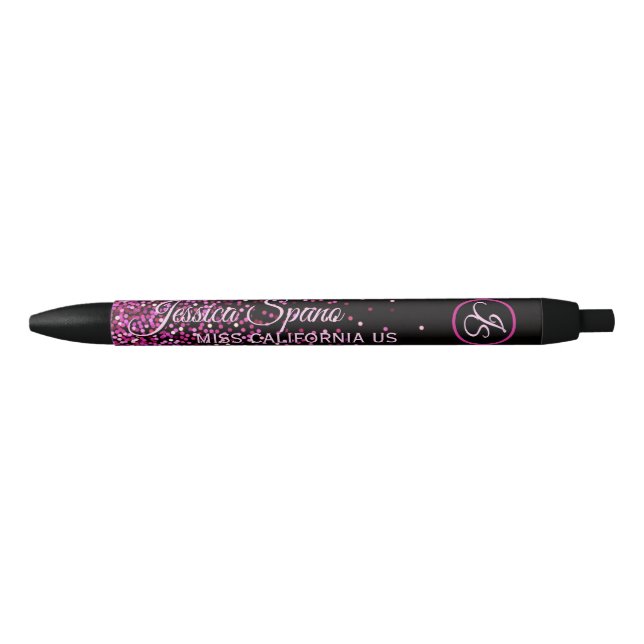 Pink Glimmer Kaskade Custom Autograph Stift (Vorderseite)