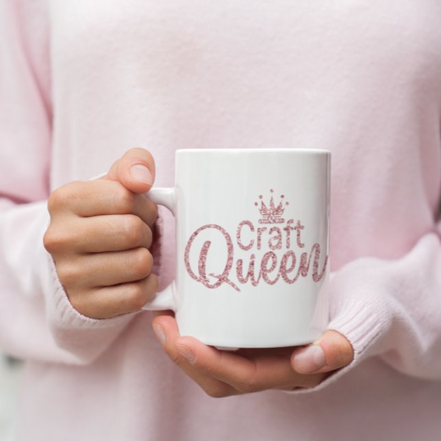Pink Glitter Bastelkönigin Kaffeetasse (Pink Glitter Craft Queen Coffee Mug)