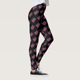 Pink Glitter Boss Babe Leggings