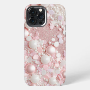 Pink Glitter Perle Glam Bling iPhone 13 Pro Max Hülle