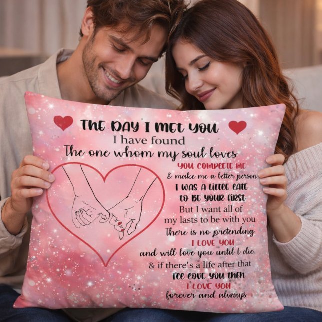 Pink Glittered Romantic Love Quote Kissen (Von Creator hochgeladen)
