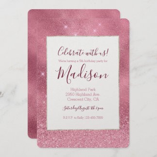 Pink Glitz Birthday Einladung