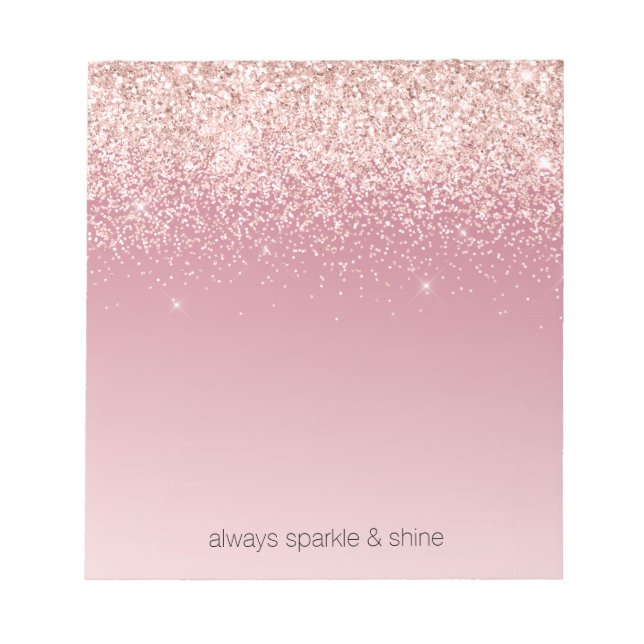 Pink Glitz Glitzer Ombre Notizblock (Vorderseite)