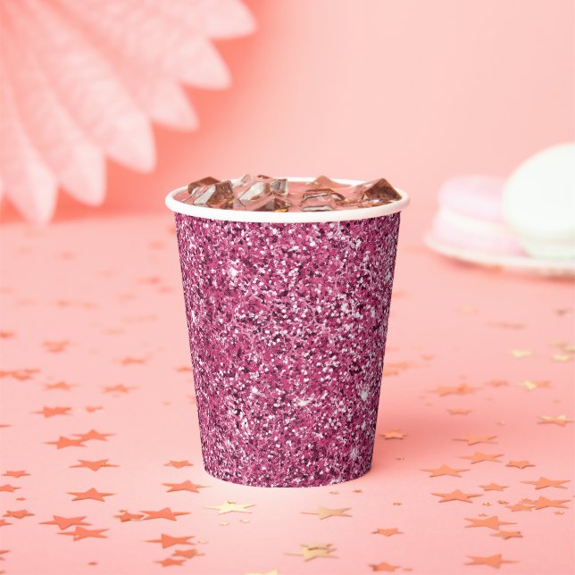 Pink Glitz Glitzer Pappbecher (Insitu)