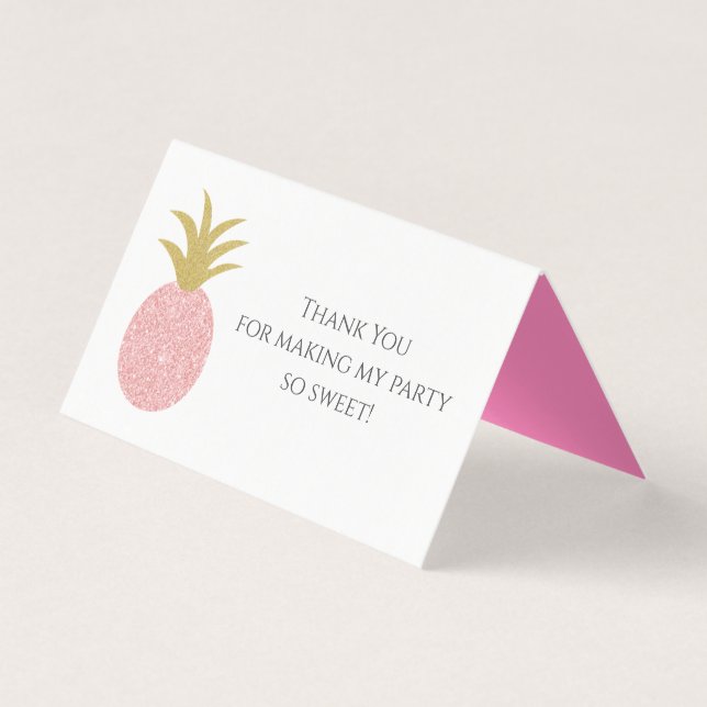 Pink Glitzer Ananas Goody Bag Leckerei Beutel Topp (Vorderseite)