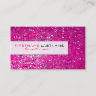 Pink Glitzer Beautician Business Card Visitenkarte