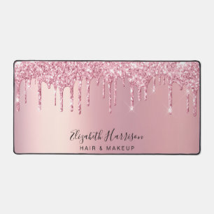 Pink Glitzer Beauty Services Schreibtischunterlage