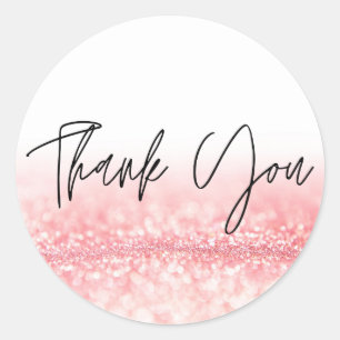 Pink Glitzer Colors Vielen Dank Runder Aufkleber