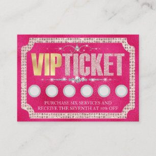 Pink Glitzer & Diamonds VIP Kundenloycard Visitenkarte